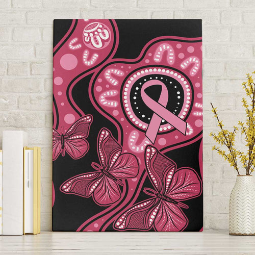 Australia Indigenous Canvas Wall Art Breast Cancer Black Aboriginal Butterfly