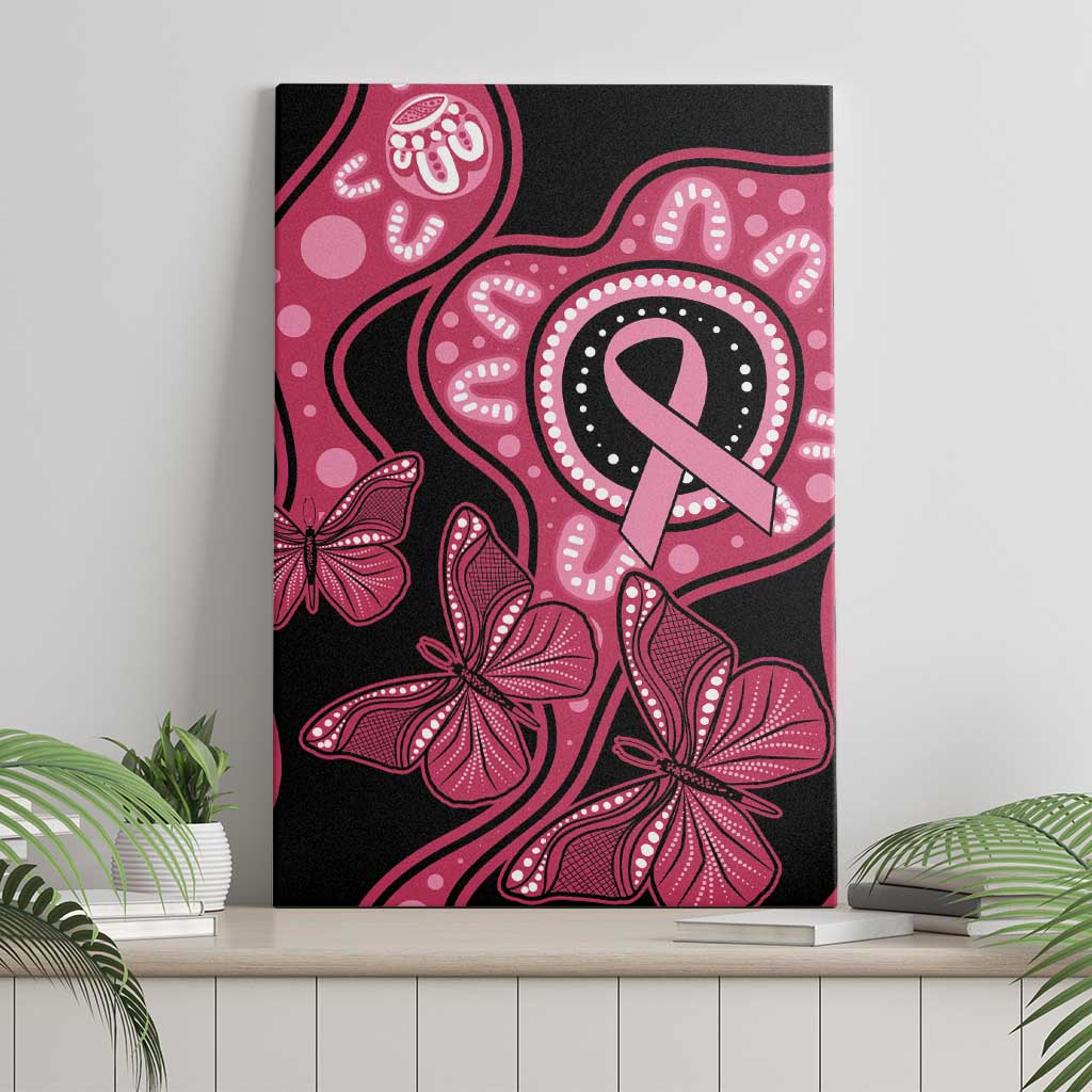 Australia Indigenous Canvas Wall Art Breast Cancer Black Aboriginal Butterfly