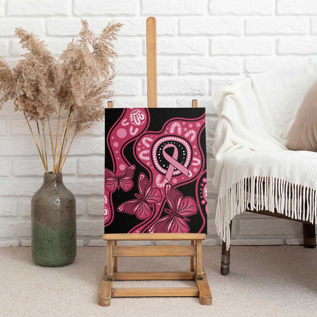 Australia Indigenous Canvas Wall Art Breast Cancer Black Aboriginal Butterfly
