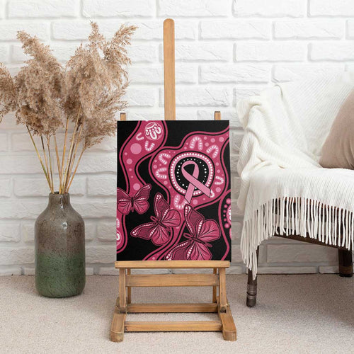Australia Indigenous Canvas Wall Art Breast Cancer Black Aboriginal Butterfly