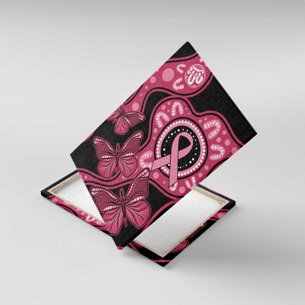 Australia Indigenous Canvas Wall Art Breast Cancer Black Aboriginal Butterfly