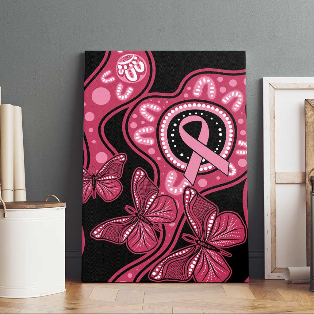 Australia Indigenous Canvas Wall Art Breast Cancer Black Aboriginal Butterfly
