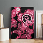 Australia Indigenous Canvas Wall Art Breast Cancer Black Aboriginal Butterfly