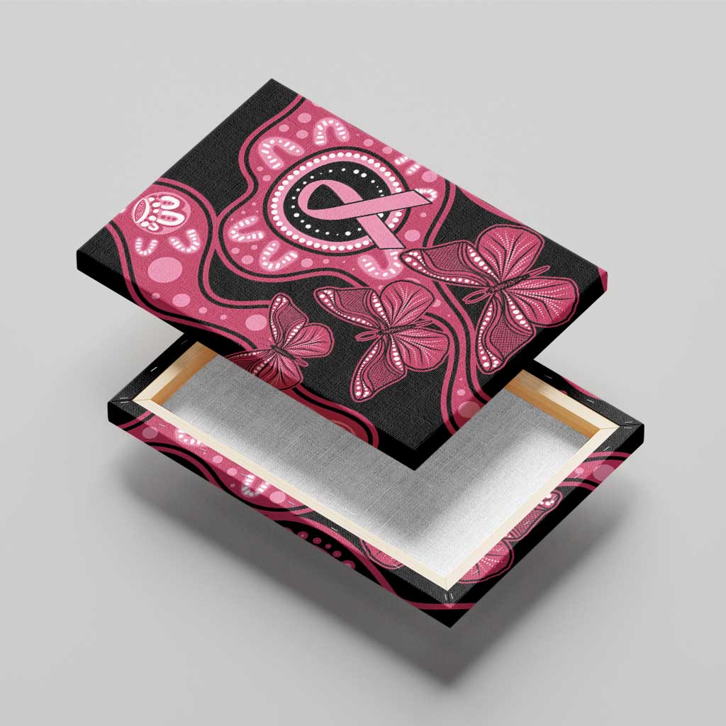 Australia Indigenous Canvas Wall Art Breast Cancer Black Aboriginal Butterfly
