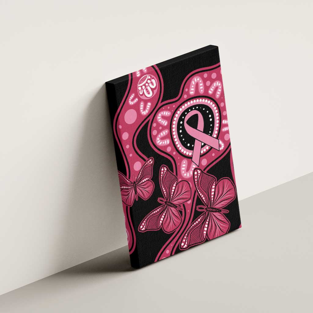 Australia Indigenous Canvas Wall Art Breast Cancer Black Aboriginal Butterfly