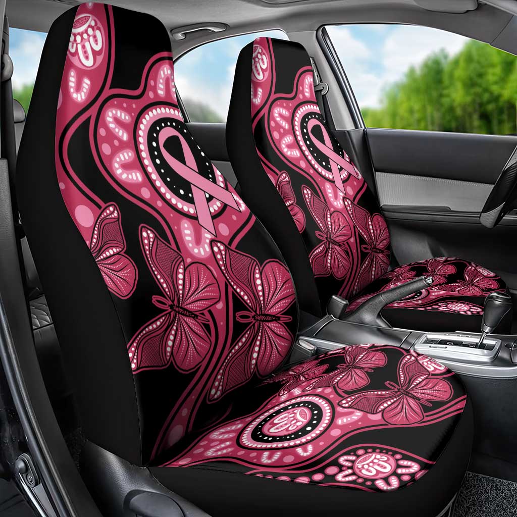 Australia Indigenous Car Seat Cover Breast Cancer Black Aboriginal Butterfly