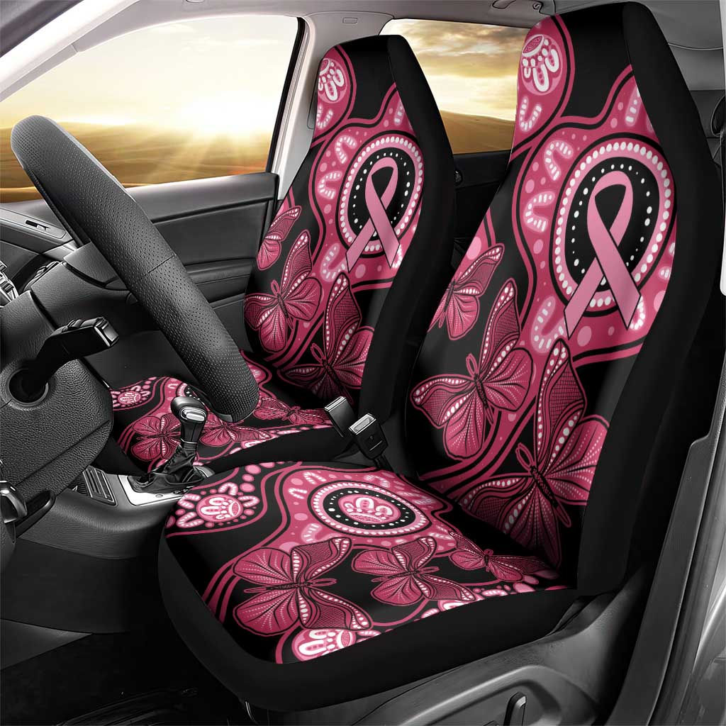 Australia Indigenous Car Seat Cover Breast Cancer Black Aboriginal Butterfly