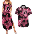 Australia Indigenous Couples Matching Summer Maxi Dress and Hawaiian Shirt Breast Cancer Black Aboriginal Butterfly