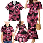 Australia Indigenous Family Matching Mermaid Dress and Hawaiian Shirt Breast Cancer Black Aboriginal Butterfly