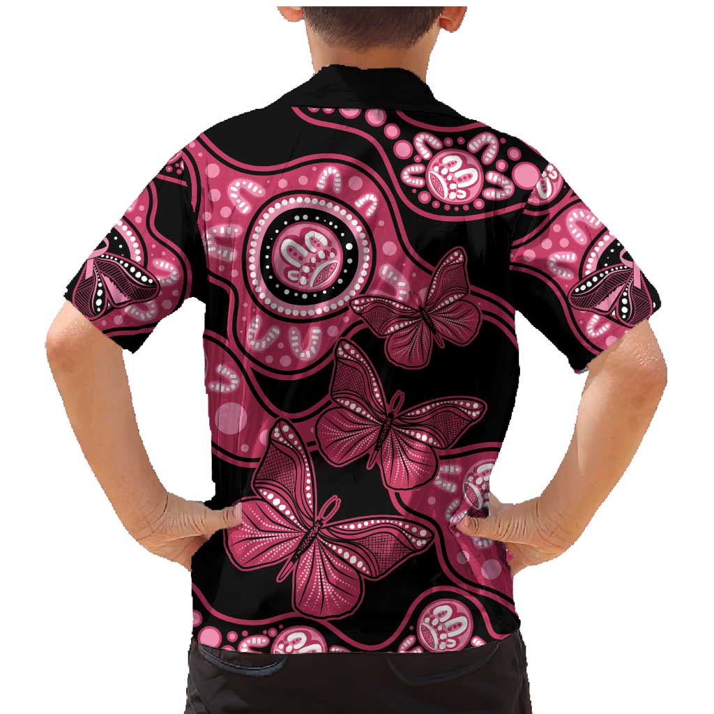Australia Indigenous Family Matching Mermaid Dress and Hawaiian Shirt Breast Cancer Black Aboriginal Butterfly