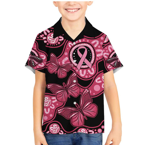 Australia Indigenous Family Matching Mermaid Dress and Hawaiian Shirt Breast Cancer Black Aboriginal Butterfly