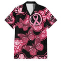 Australia Indigenous Family Matching Off The Shoulder Long Sleeve Dress and Hawaiian Shirt Breast Cancer Black Aboriginal Butterfly
