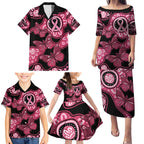 Australia Indigenous Family Matching Puletasi and Hawaiian Shirt Breast Cancer Black Aboriginal Butterfly