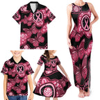 Australia Indigenous Family Matching Tank Maxi Dress and Hawaiian Shirt Breast Cancer Black Aboriginal Butterfly