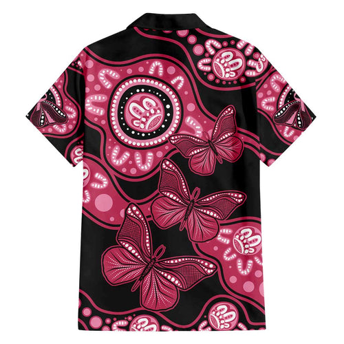 Australia Indigenous Family Matching Tank Maxi Dress and Hawaiian Shirt Breast Cancer Black Aboriginal Butterfly