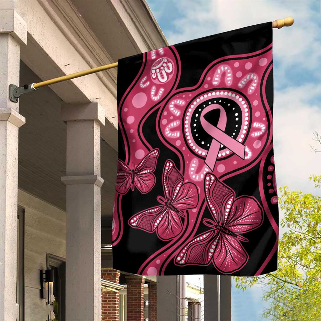 Australia Indigenous Garden Flag Breast Cancer Black Aboriginal Butterfly