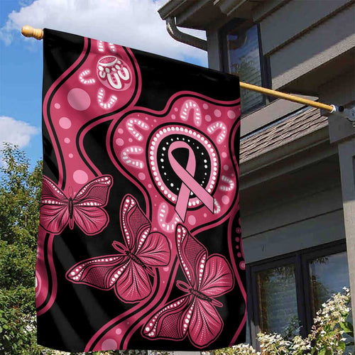Australia Indigenous Garden Flag Breast Cancer Black Aboriginal Butterfly