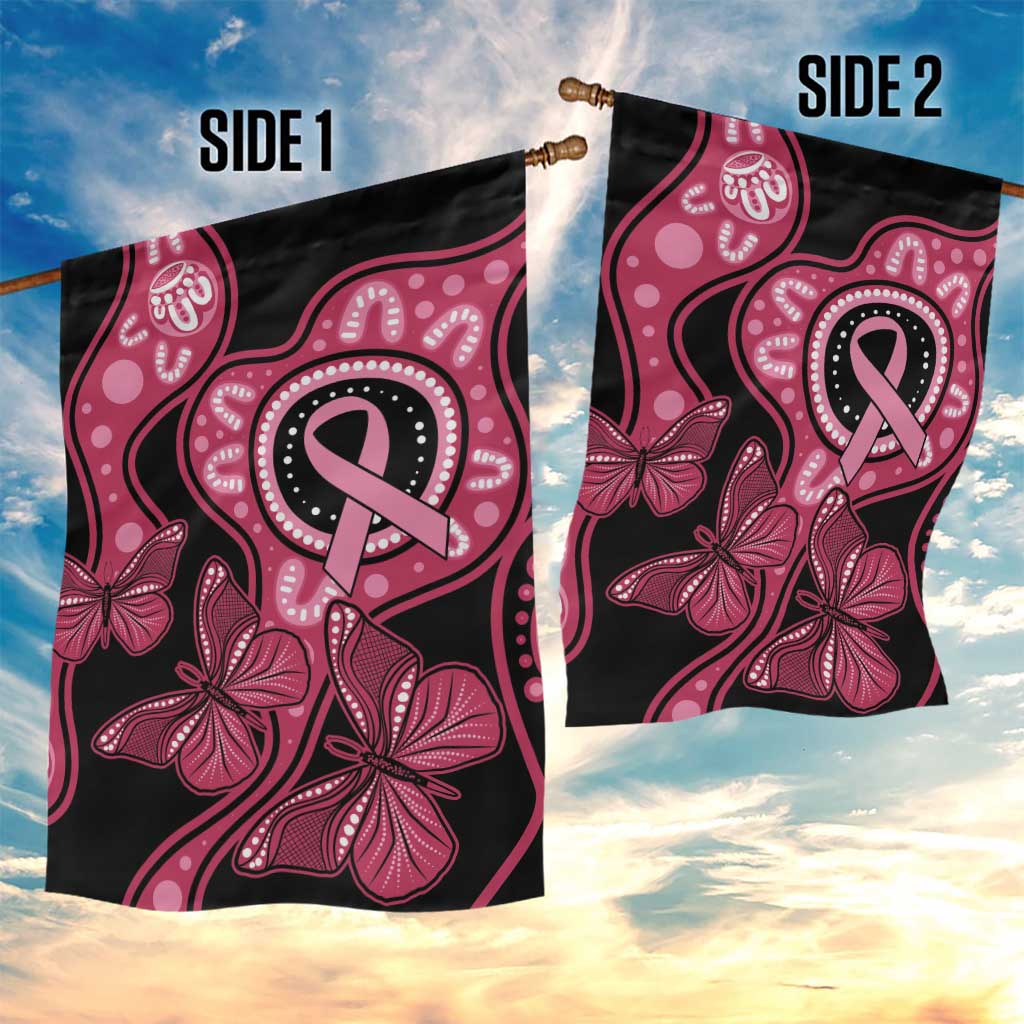 Australia Indigenous Garden Flag Breast Cancer Black Aboriginal Butterfly