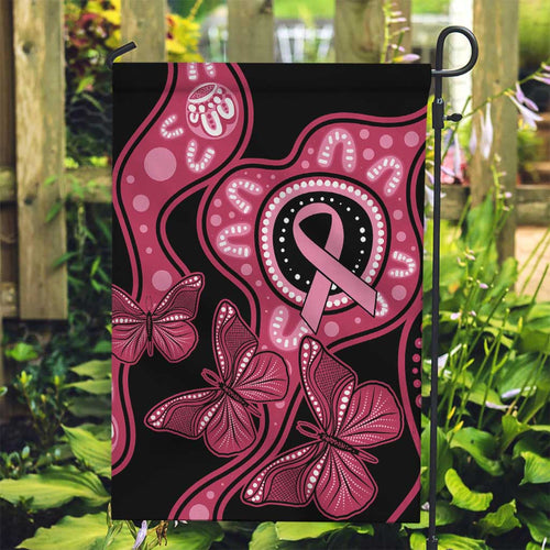 Australia Indigenous Garden Flag Breast Cancer Black Aboriginal Butterfly