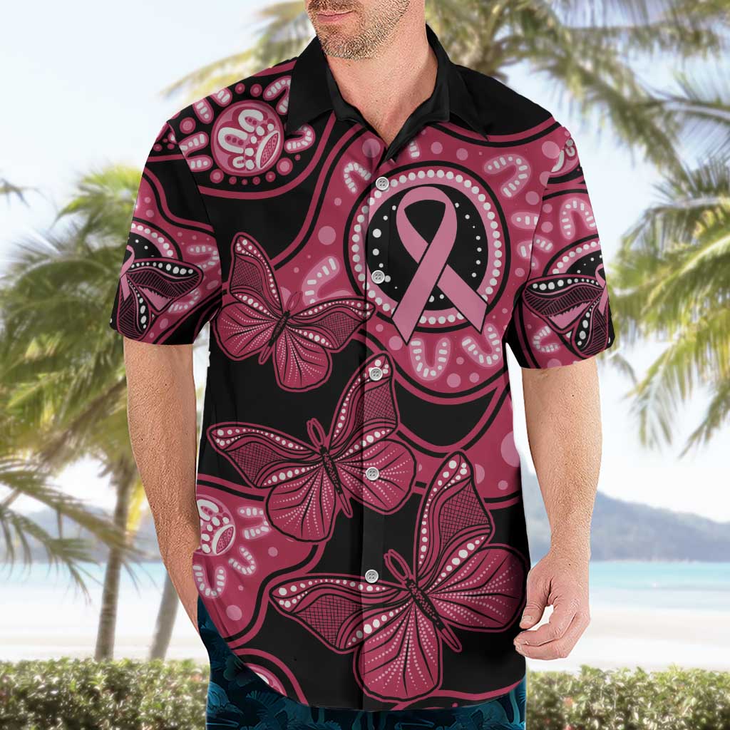 Australia Indigenous Hawaiian Shirt Breast Cancer Black Aboriginal Butterfly