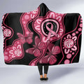 Australia Indigenous Hooded Blanket Breast Cancer Black Aboriginal Butterfly