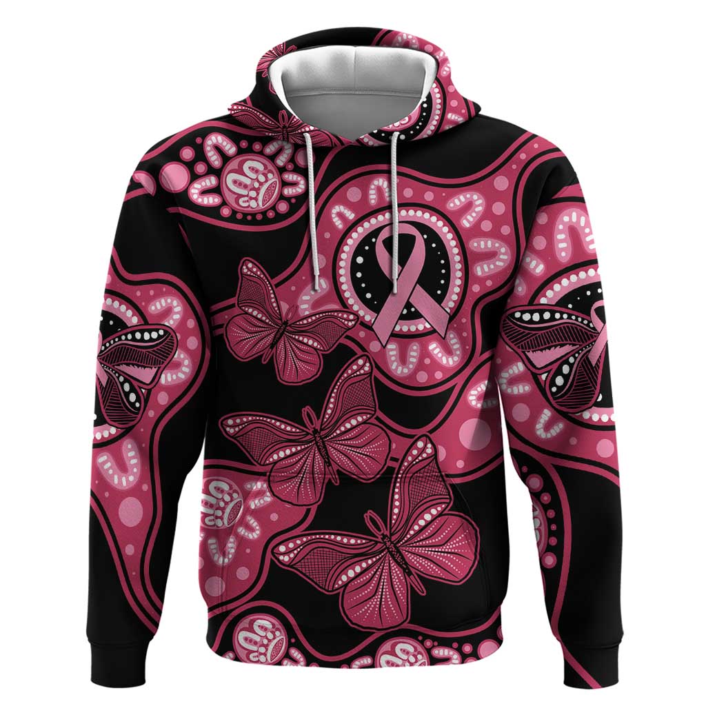 Australia Indigenous Hoodie Breast Cancer Black Aboriginal Butterfly