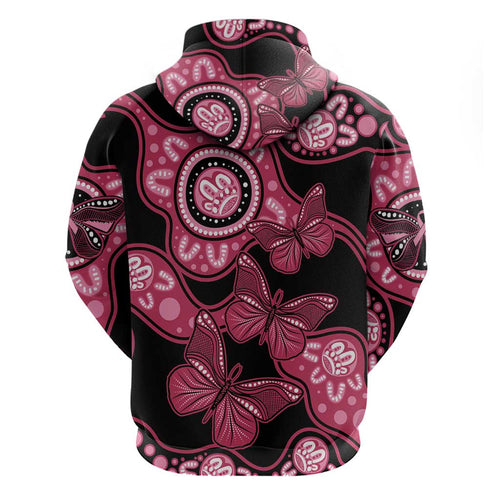 Australia Indigenous Hoodie Breast Cancer Black Aboriginal Butterfly