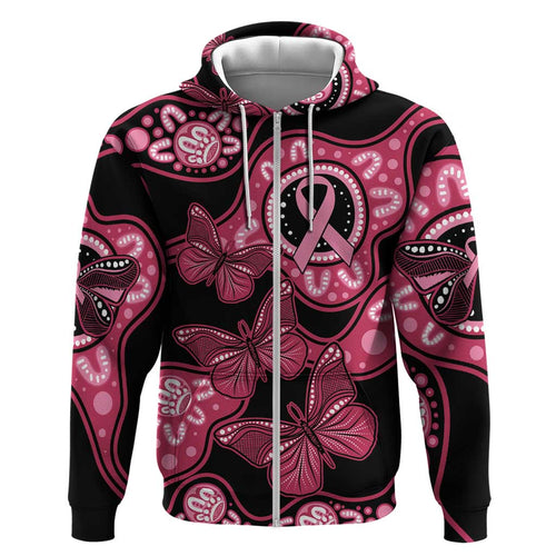 Australia Indigenous Hoodie Breast Cancer Black Aboriginal Butterfly