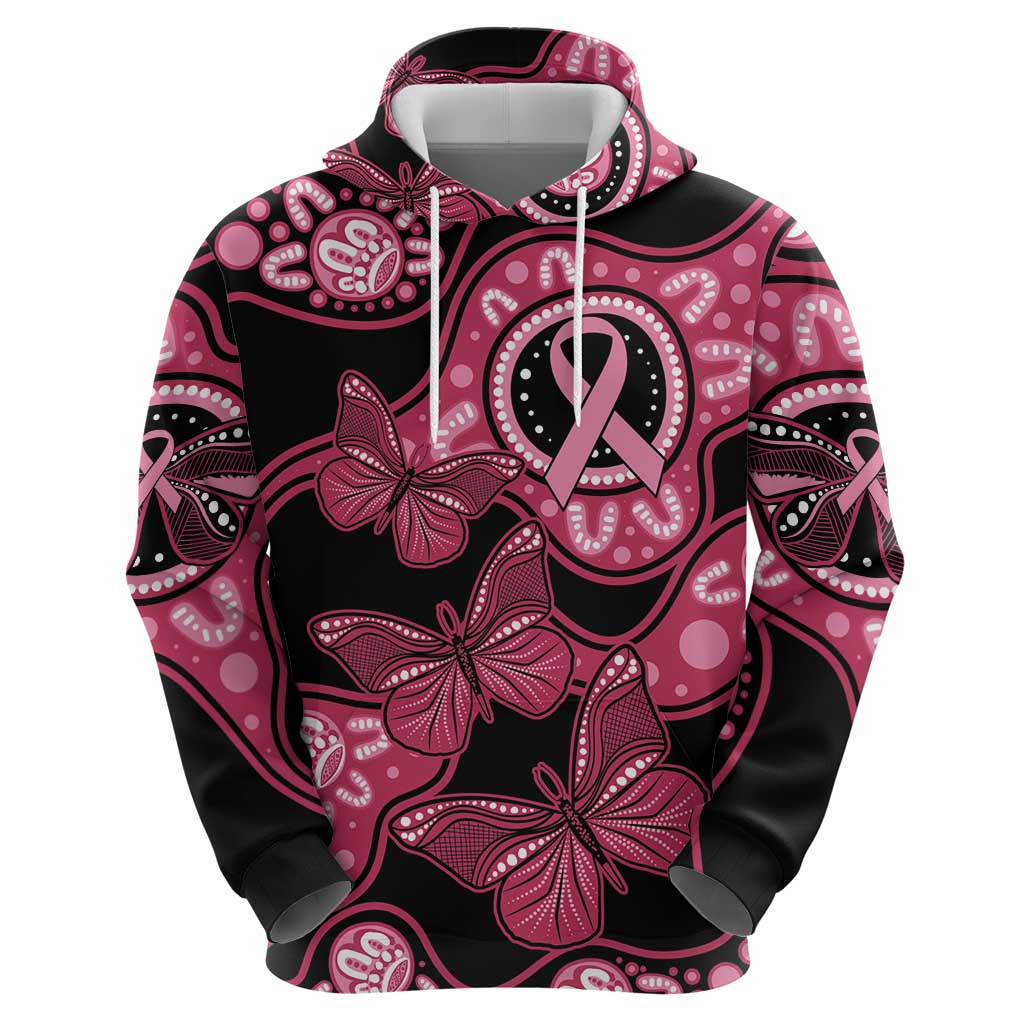 Australia Indigenous Hoodie Breast Cancer Black Aboriginal Butterfly
