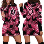 Australia Indigenous Hoodie Dress Breast Cancer Black Aboriginal Butterfly
