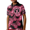 Australia Indigenous Kid Polo Shirt Breast Cancer Black Aboriginal Butterfly