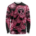 Australia Indigenous Long Sleeve Shirt Breast Cancer Black Aboriginal Butterfly