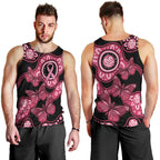 Australia Indigenous Men Tank Top Breast Cancer Black Aboriginal Butterfly