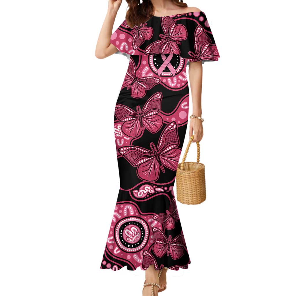 Australia Indigenous Mermaid Dress Breast Cancer Black Aboriginal Butterfly