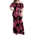 Australia Indigenous Off Shoulder Maxi Dress Breast Cancer Black Aboriginal Butterfly