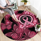 Australia Indigenous Round Carpet Breast Cancer Black Aboriginal Butterfly