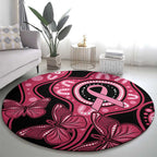 Australia Indigenous Round Carpet Breast Cancer Black Aboriginal Butterfly