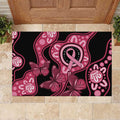 Australia Indigenous Rubber Doormat Breast Cancer Black Aboriginal Butterfly