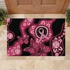 Australia Indigenous Rubber Doormat Breast Cancer Black Aboriginal Butterfly