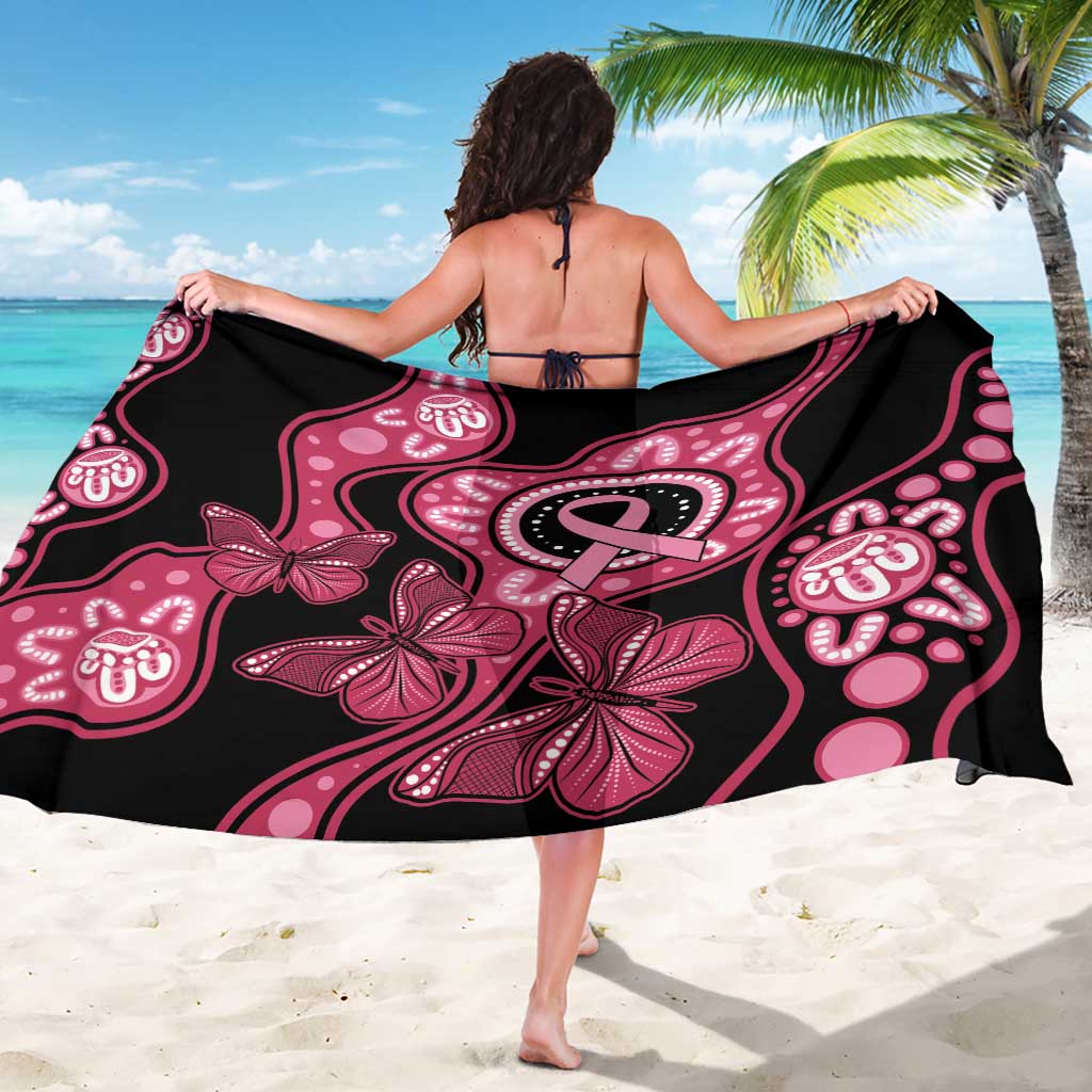 Australia Indigenous Sarong Breast Cancer Black Aboriginal Butterfly