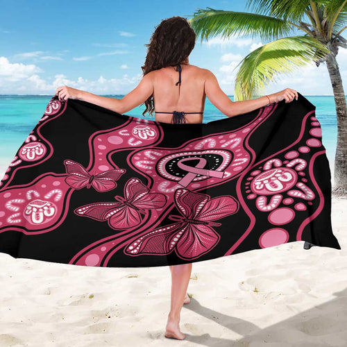 Australia Indigenous Sarong Breast Cancer Black Aboriginal Butterfly