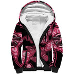 Australia Indigenous Sherpa Hoodie Breast Cancer Black Aboriginal Butterfly