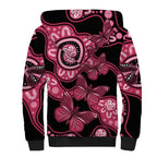 Australia Indigenous Sherpa Hoodie Breast Cancer Black Aboriginal Butterfly