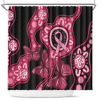 Australia Indigenous Shower Curtain Breast Cancer Black Aboriginal Butterfly