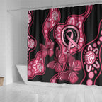 Australia Indigenous Shower Curtain Breast Cancer Black Aboriginal Butterfly