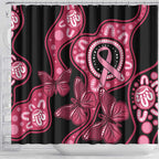 Australia Indigenous Shower Curtain Breast Cancer Black Aboriginal Butterfly