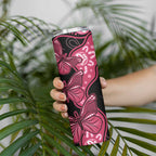 Australia Indigenous Skinny Tumbler Breast Cancer Black Aboriginal Butterfly