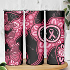 Australia Indigenous Skinny Tumbler Breast Cancer Black Aboriginal Butterfly