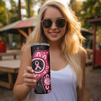 Australia Indigenous Skinny Tumbler Breast Cancer Black Aboriginal Butterfly