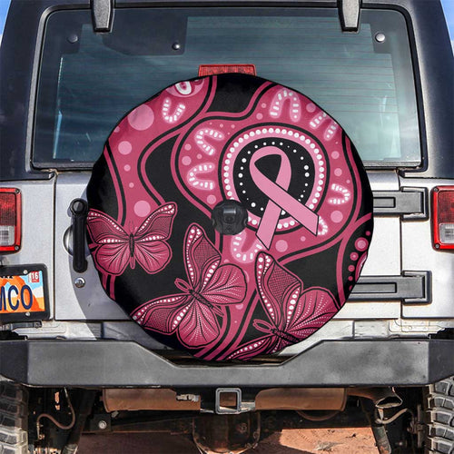 Australia Indigenous Spare Tire Cover Breast Cancer Black Aboriginal Butterfly